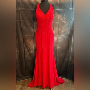 Abby Paris NWT Red Long Formal Gown Size 6